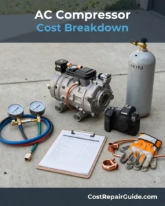 HVAC repair estimate with AC compressor replacement parts
