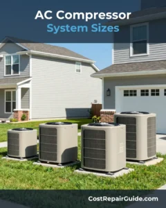 Different residential AC compressor sizes for home cooling systems
