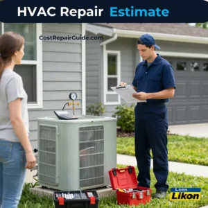 HVAC technician explaining repair estimate