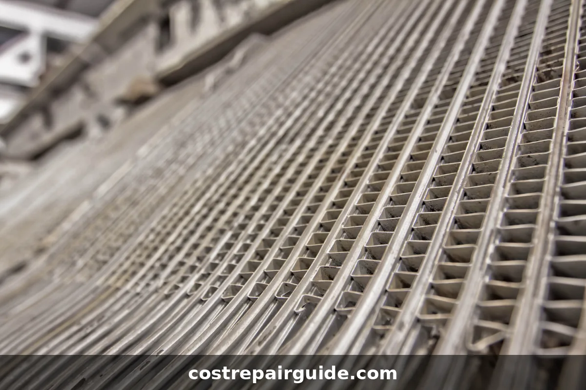 Heat exchanger coil close-up