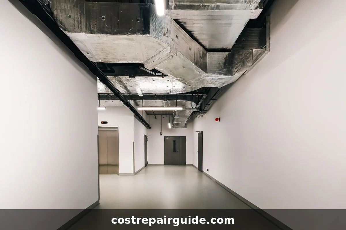 HVAC technician replacing evaporator coil and inspecting ductwork