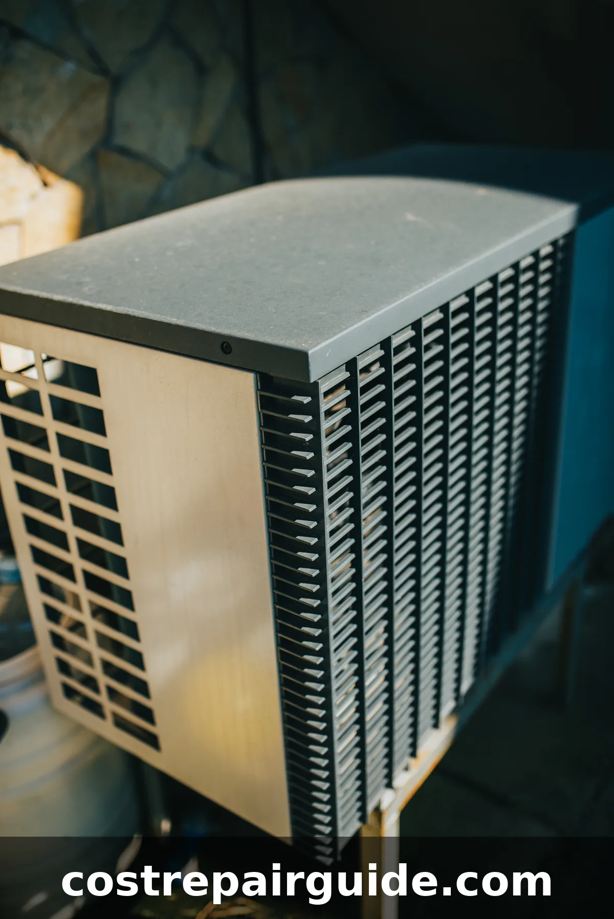 Close-up of condenser coil fins