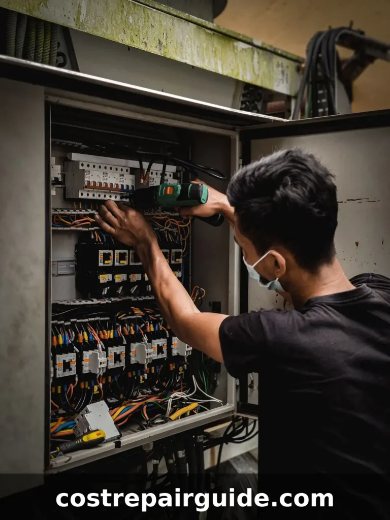 Whole House Rewiring Cost: 2026 Prices by Home Size 1 Technician adjusting wires in a circuit breaker panel